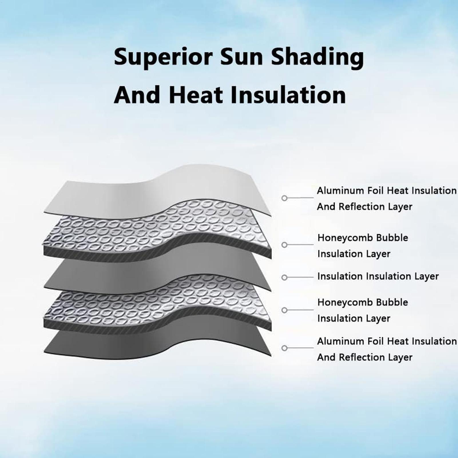 Windshield Sun Shade - Parasole per Parabrezza con Ventosa, Pieghevole,